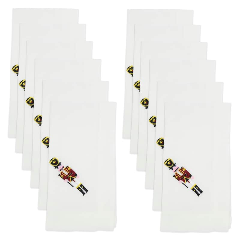 Elegant Nutcracker Embroidered Napkin (Set of 12)