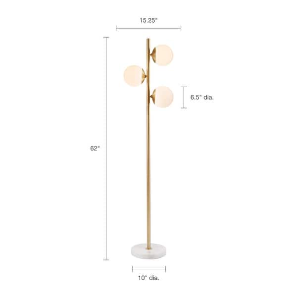 INK+IVY Holloway Gold 62-inch Floor Lamp with Round Shade