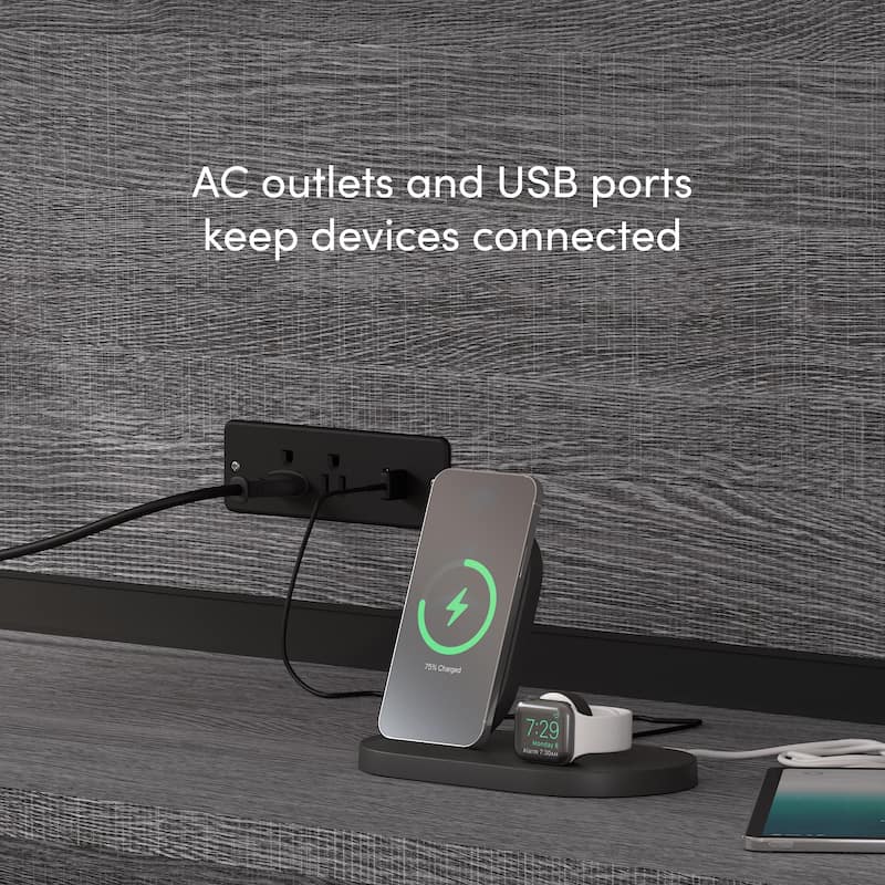 Bestar Logan 66-inch U or L Shaped Desk with Drawers and Hutch