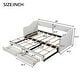 preview thumbnail 4 of 32, Twin XL to King Size Linen Upholstered Daybed with 2 Storage Drawers, Adjustable Trundle, Button-Tufted Backrest