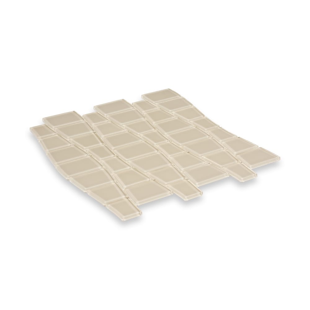 Ripple 11 in. x 12 in. Geometric Glass Mesh-Mounted Mosaic Wall Tile