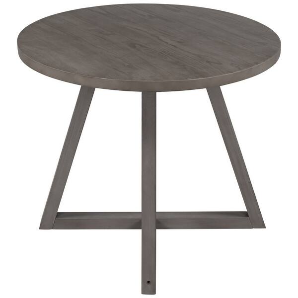 MidCentury Wood Round Dining Table with Xshape Legs for Small Places