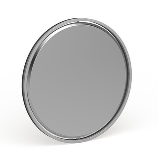 Silver Iron Contemporary Wall Mirror 24 x 24 x 1 - 24 x 1 x 24Round