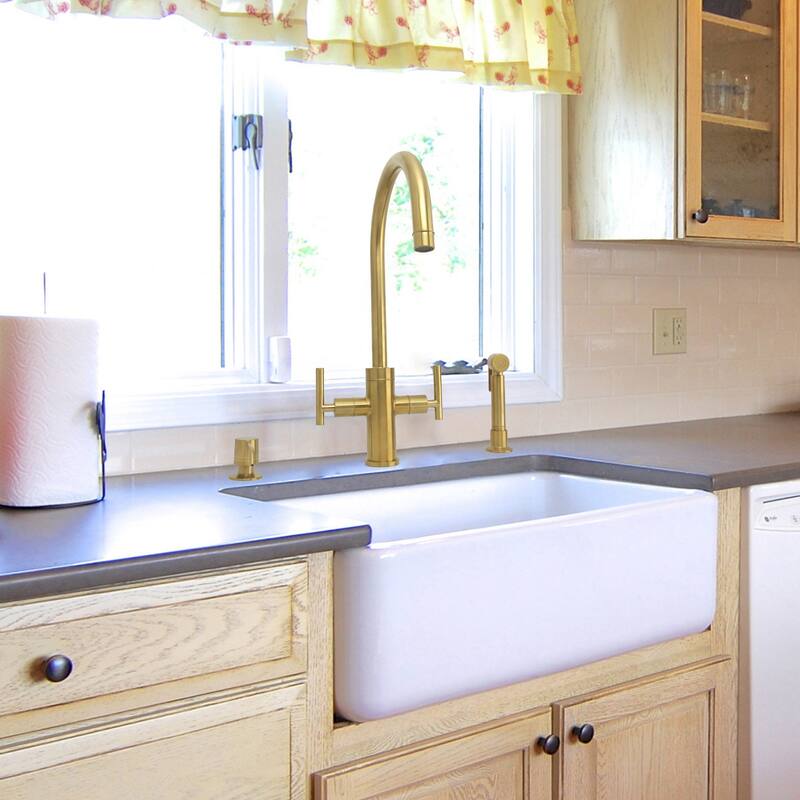 Two-Handles Kitchen Faucet with Side Spray
