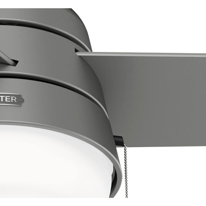 Hunter 52" Aker Outdoor Ceiling Fan with LED Light Pull Chain, Damp Rated - Scandinavian, Contemporary, Transitional