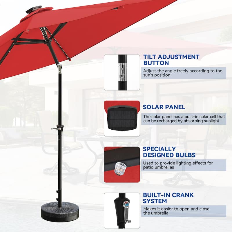 120'' x 78'' Rectangular Market Umbrella With 26 LED Lights