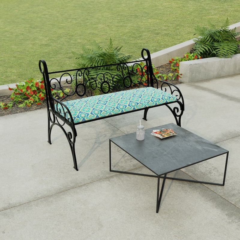 48" x 18" Outdoor Bench Cushion with Ties - 18'' L x 48'' W x 3.5'' H - Adonis Capri