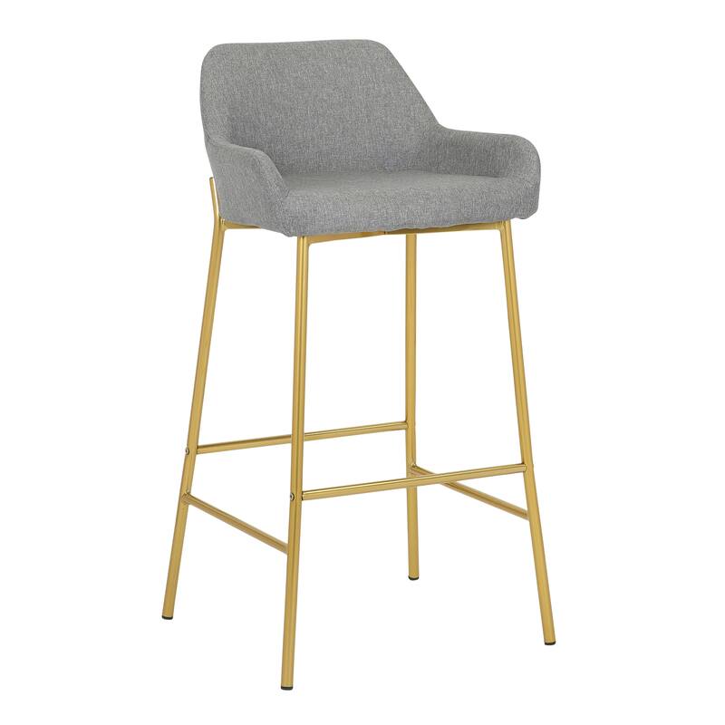 Silver Orchid Galotti Gold Fixed-Height Upholstered Bar Stool - Set of 2