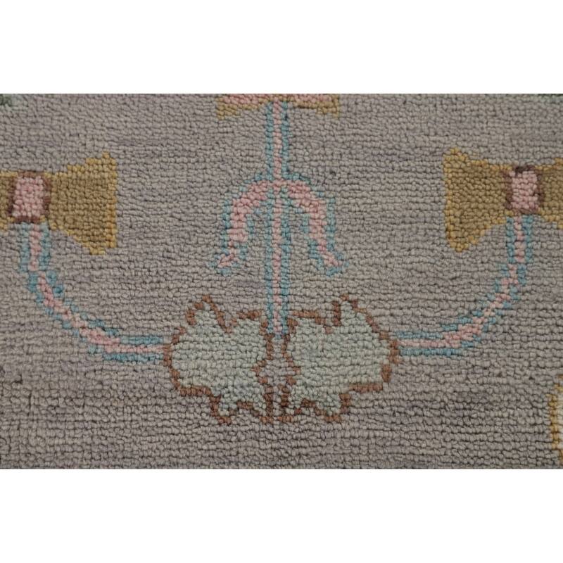 Gray Transitional Oushak Oriental Area Rug Handmade Wool Carpet - 9'0"x 11'11"
