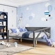 preview thumbnail 10 of 16, Full Size All-in-One Daybed w/ Wood Slat Support Platform Bed Frame Grey