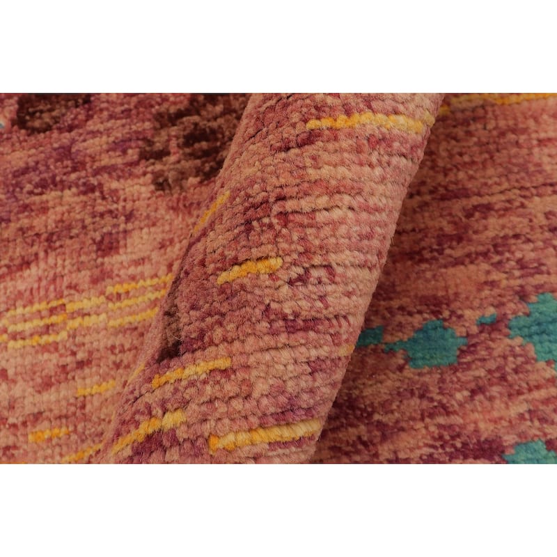 Shabby Chic Balochi Beck Purple/Blue Hand Knotted Wool Rug - 4'11'' x 8'1''