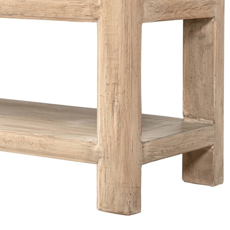 Jennifer Taylor Home Rowan 60" Solid Reclaimed Pine Sideboard with Lower Shelf, Heritage Light Natural Brown Reclaimed Pine