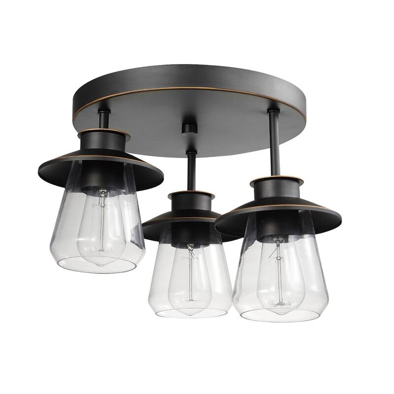 Copper Grove Fotua 3-light Oil-rubbed Bronze Semi-flush Mount Ceiling Light - 15.44 inches in diameter x 11 inches tall