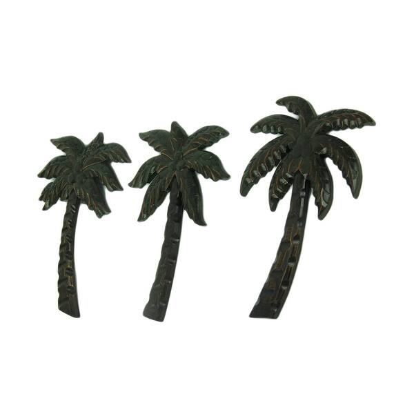 Dark Green Wood Palm Tree Tropical Wall Decor Set Of 3 12 X 8 0 63 Inches Dark Green Wood Palm Tree Tropical Wall Decor Set Of 3 12 X 8 0 63 Inches