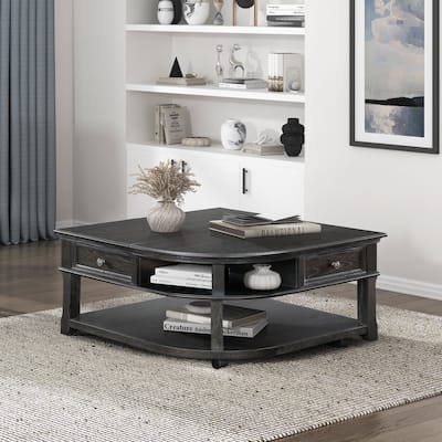 Living Room Coffee Table Storage Drawer Lift Top Open Shelves