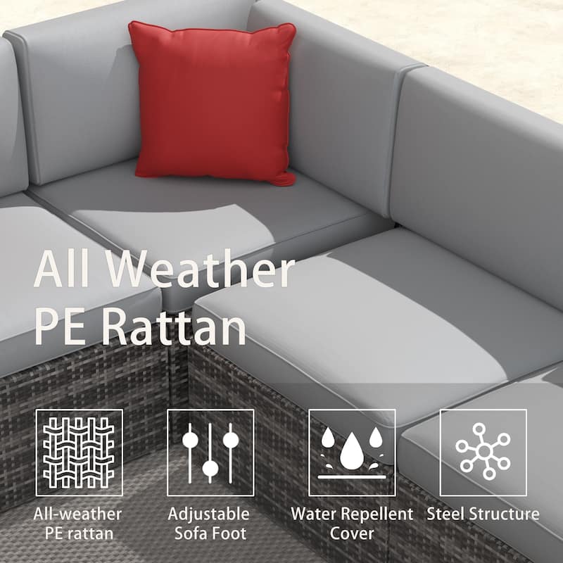 7PCS Outdoor Sectional Sofa Set