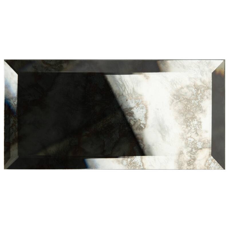Merola Tile Lustre Beveled Antique Mirror 3" x 6" Glass Wall Tile