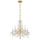 preview thumbnail 6 of 7, Maria Theresa 5 Light Clear Crystal Gold Mini Chandelier - 20'' W x 19'' H