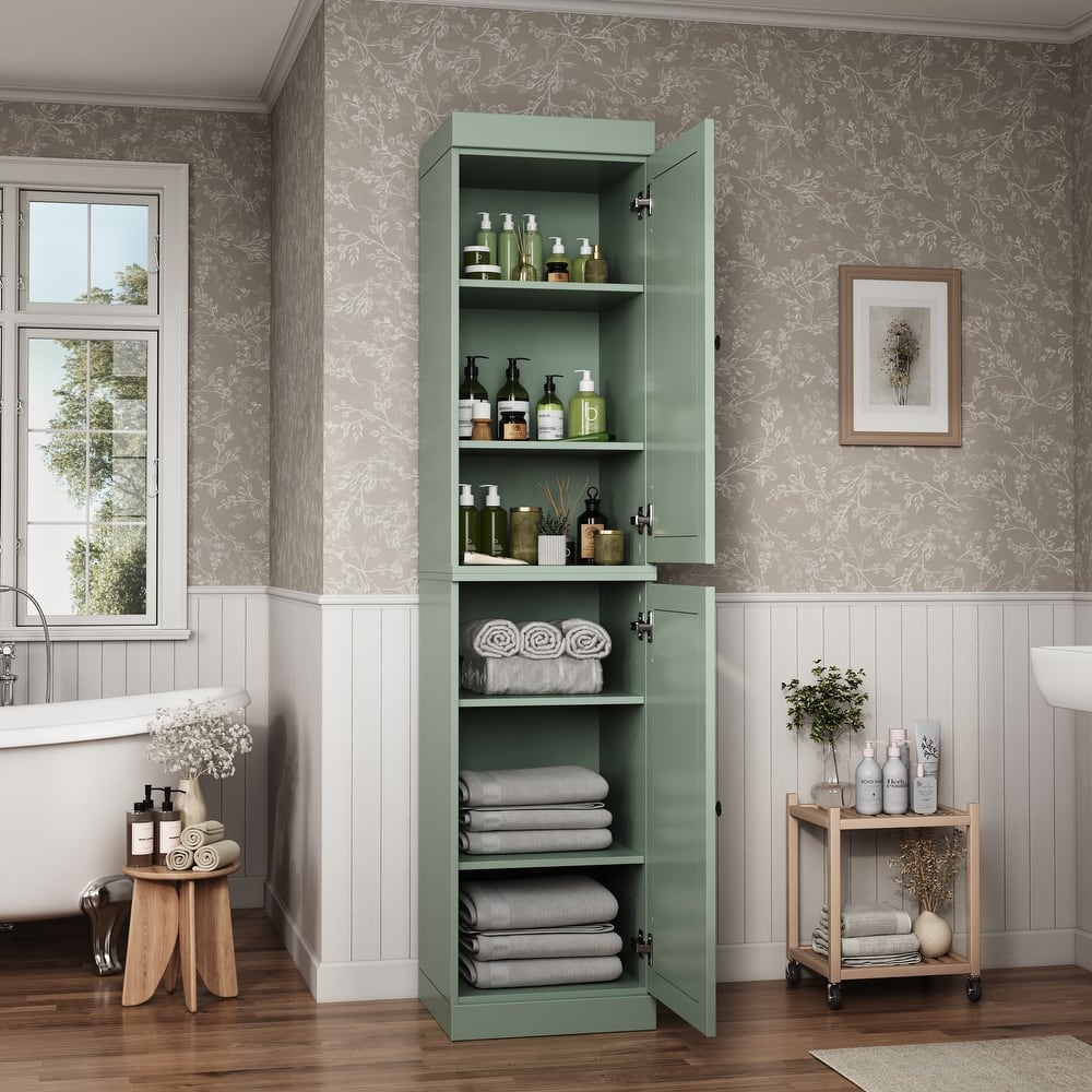 Palace Imports 100% Solid Wood Bathroom Storage Cabinet, Adjustable Shelves, 16.5" Wide, 35.75" Tall