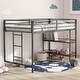 preview thumbnail 2 of 16, twin loft bunk black with Cinnamon wood shelf