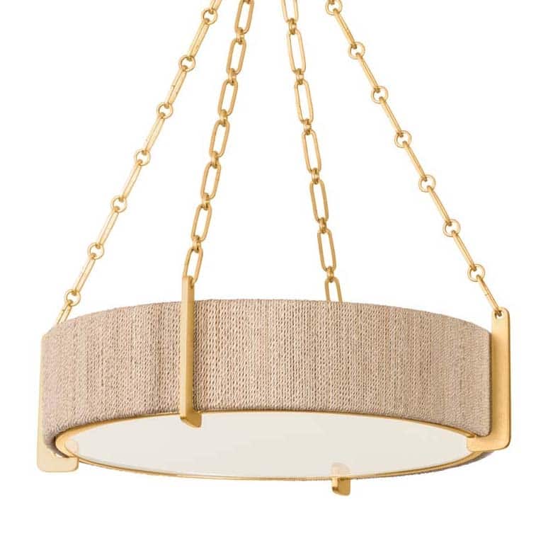 Hudson Valley Lighting 1634 Quebec 4 Light 22" Wide Drum Chandelier - Gold Leaf