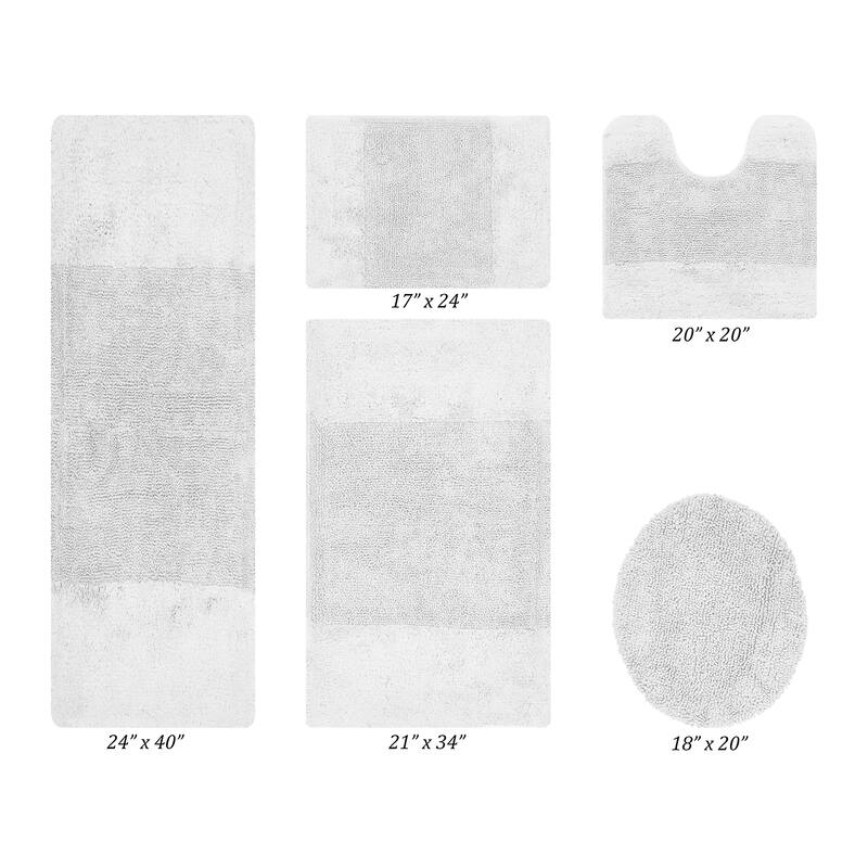 Better Trends Bath Rug 100% Cotton Water Absorbent Tufted Bathroom Rug Set for Shower, Sink Mats Machine Wash Granada Collection