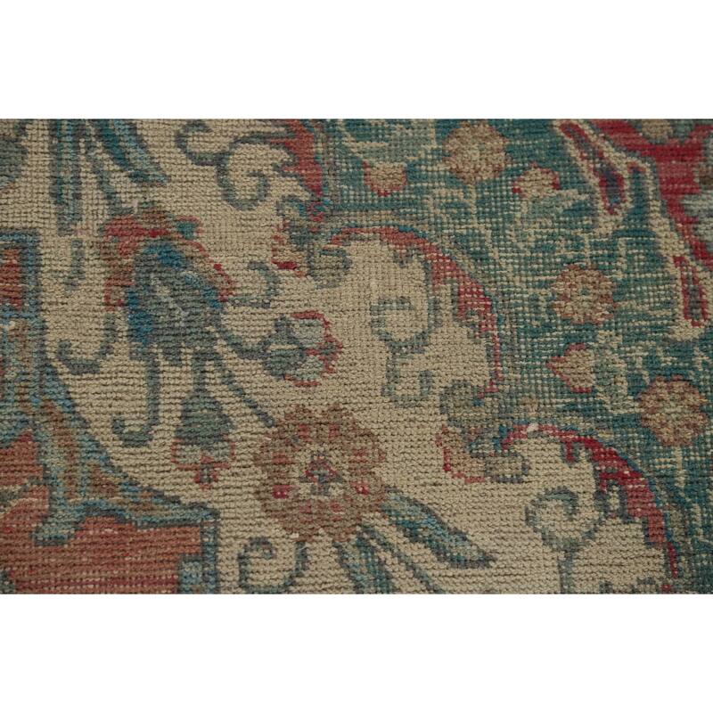 Distressed Tabriz Vintage Persian Area Rug Handmade Wool Carpet - 6'8" x 9'10"