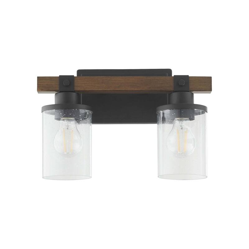 Quorum International 5089-2 Alpine 2 Light 14" Wide Vanity Light - Textured Black Walnut