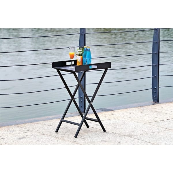 Gray Aluminum Indoor Outdoor Tray Table