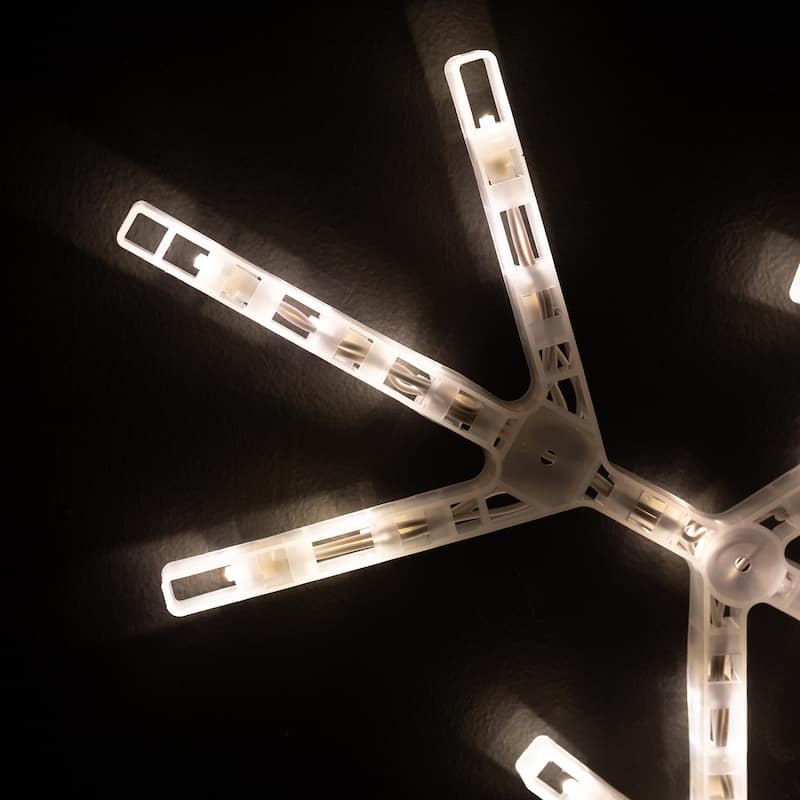 Large LED Lighted Foldable Snowflake Outdoor Christmas Decoration - 36" - Warm White