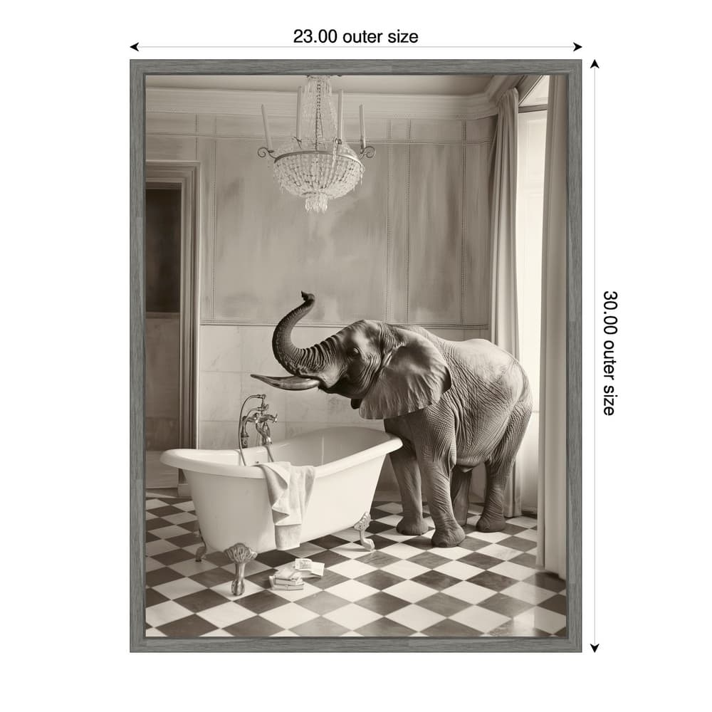 Luxury Lady Elephant by Niky Rahner Framed Canvas Wall Art