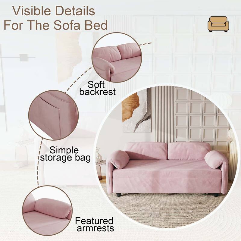 Sofa Centric Design: 54-Inch Sofa Bed with Dual Purpose - A Stylish Retractable Bed for Your Living Room