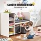 preview thumbnail 6 of 8, White 6 Cubby Storage Organizer Kids Reading Nook Bench with Detachable Seat Cushion and 3 Drawers - 43.11” x 15.87” x 29.92”