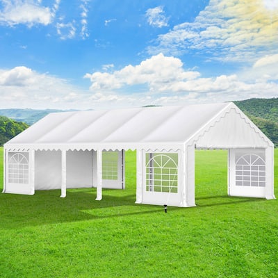 16'X32' Party Tent Heavy Duty Wedding Party Tent Outdoor Patio Tent Outdoor Gazebo Event Shelter Canopy with Carry Bags