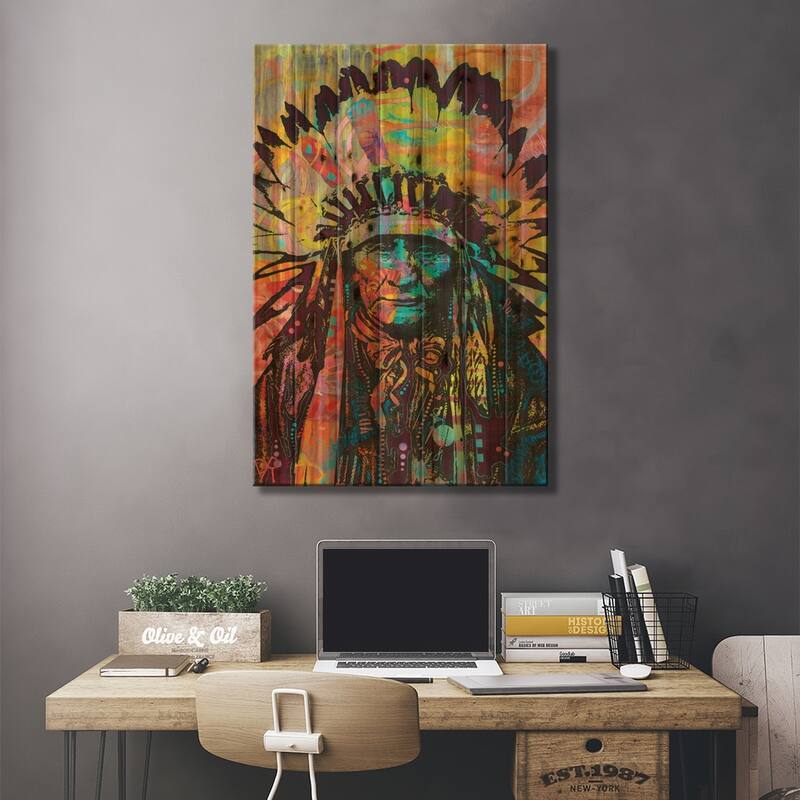 Native American II Print On Wood by Dean Russo - Multi-Color
