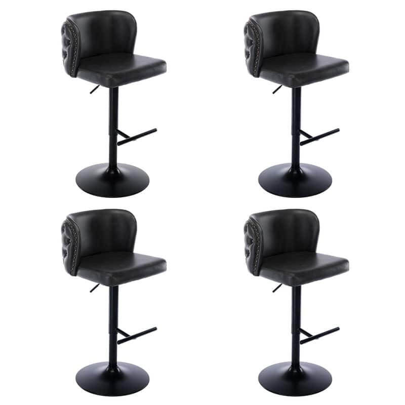 Upholstered Swivel Counter Bar Stools Set of 4