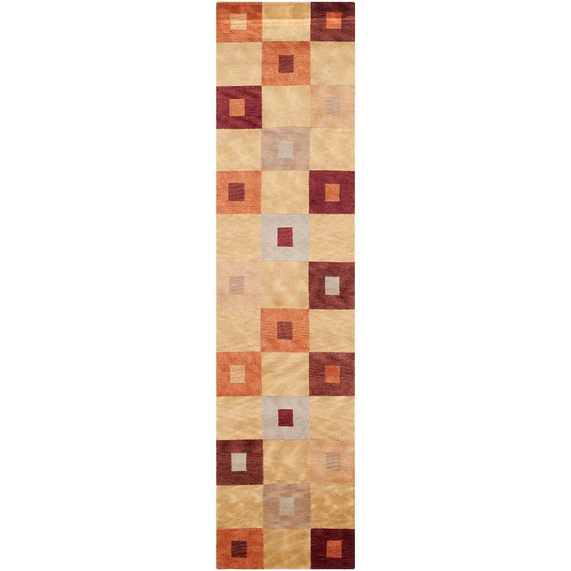SAFAVIEH Couture Hand-knotted Tibetan Takayo Modern Wool Rug - 2'6" x 10' Runner - Multi