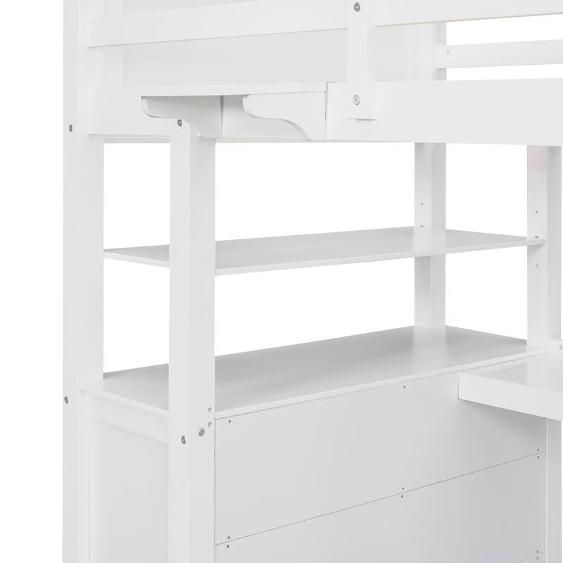 Twin size Loft Bed with Drawers and Desk