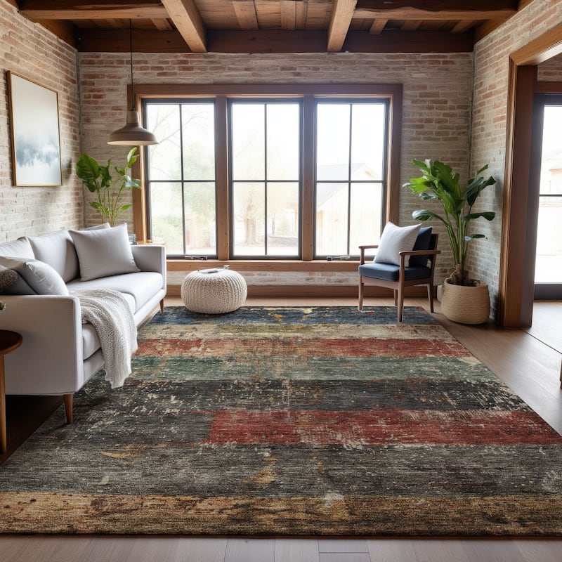 Premium Washable Super Soft Modern Stacks Mayfield Rug - Fern - 10' x 14'