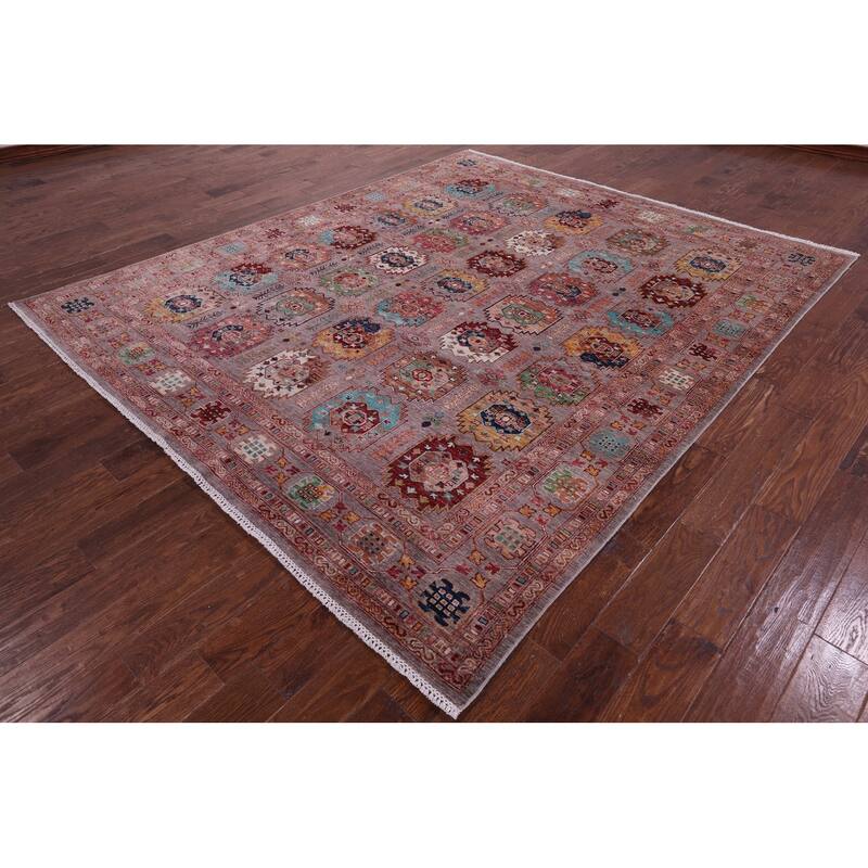 Golden Nile Turkmen Ersari Handmade Wool Rug - 8' 1" X 9' 6"
