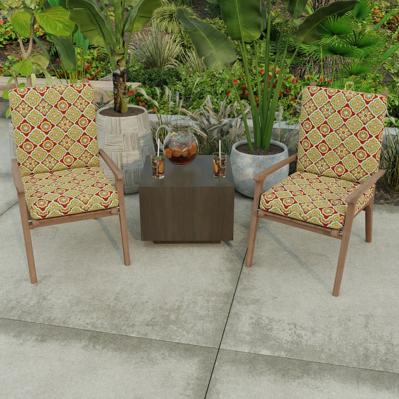 21" x 44" Outdoor Chair Cushion with Ties and Loop - 44'' L x 21'' W x 3.5'' H - Adonis Jewel