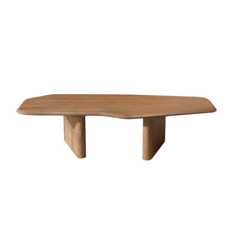 HomeRoots 47" Natural Wood Free Form Double Pedestal Coffee Table - 47.20 in. x 13.80 in. x 23.60 in.