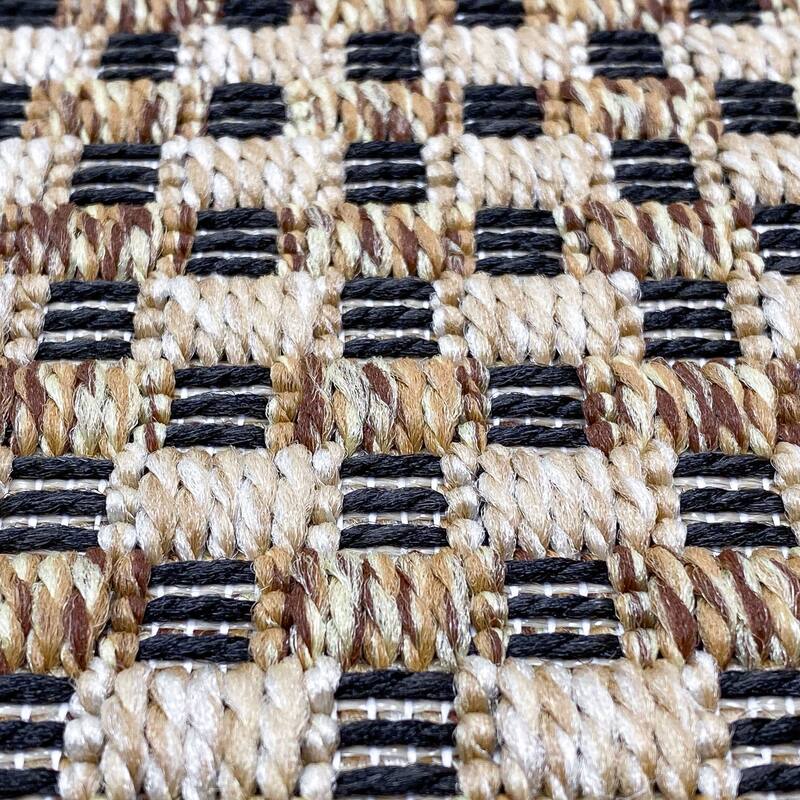 Dennis Coastal Windowpane Indoor/Outdoor Area Rug