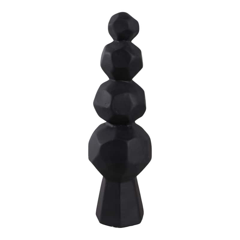 Pottery and Paper Mache Modern Geometric Sculpture with Stacked Design