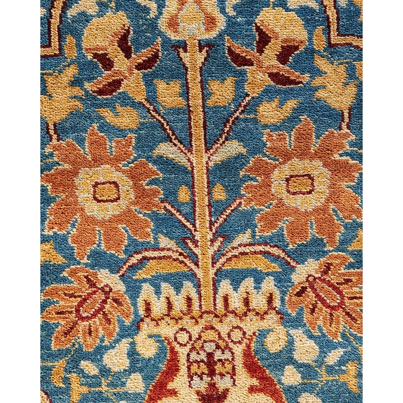 Overdyed, One-of-a-Kind Hand-Knotted Area Rug - Blue - 9' 1" x 11' 10"