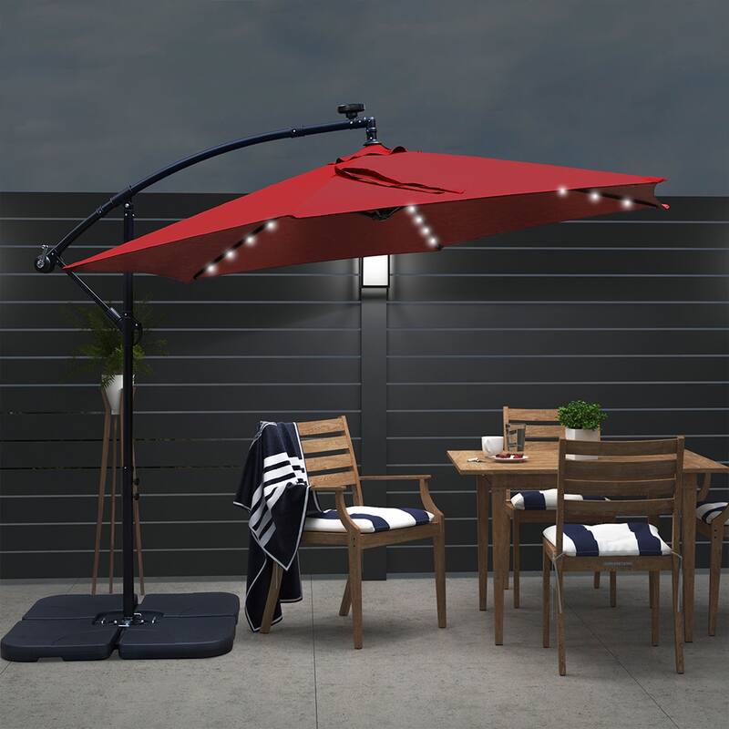 Maypex 10 Feet Solar Offset Outdoor Patio Umbrella