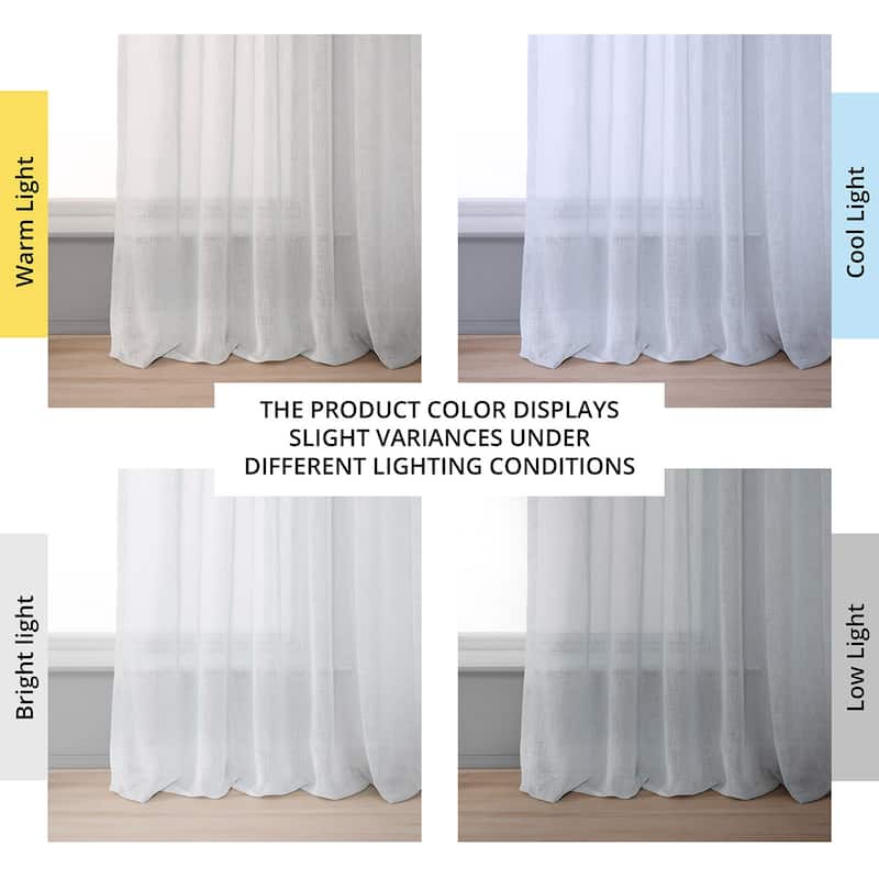 Exclusive Fabrics Solid Faux Linen Sheer Curtain (1 Panel)