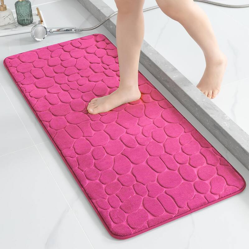 Memory Foam Runner Bath Mat Pebble Design 48x18