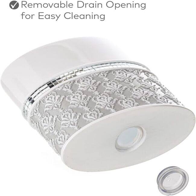 Creative Scents Mirror Damask Gray & White Toothbrush Holder Grey