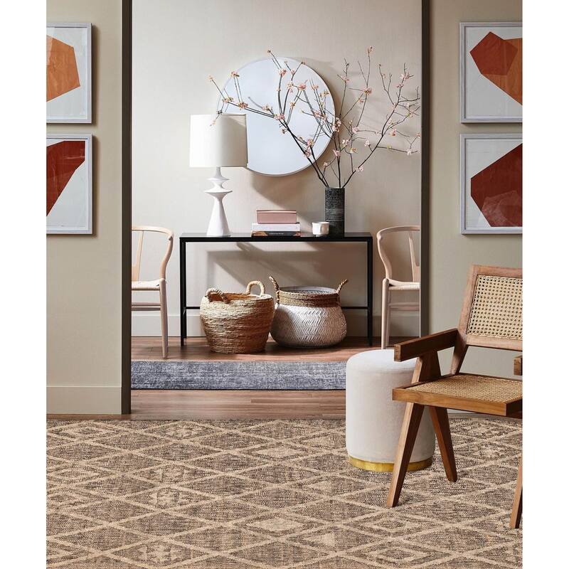 ECARPETGALLERY Flat-Weave Palas Denizli Taupe Jute Kilim - 5'6 x 7'5